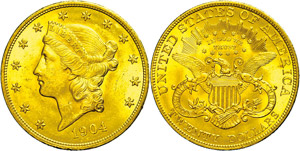 Coins USA  20 dollars, Gold, 1904, freedom ... 