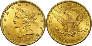 Coins USA  10 dollars, Gold, 1907, freedom ... 