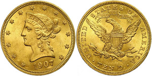 USA  10 Dollars, Gold, 1907, Liberty Head, ... 