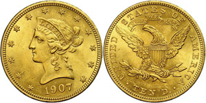 USA  10 Dollars, Gold, 1907, Liberty Head, ... 