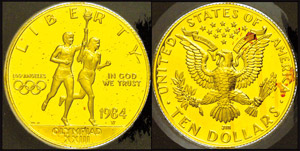 USA  10 Dollars, Gold, 1984, Westpoint, ... 