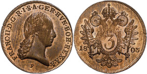 Coins of the Roman-German Empire 3 cruiser, ... 