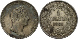 Baden 1 Gulden, 1841, Leopold, AKS 92, J. ... 