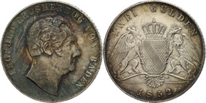 Baden Double guilder, 1852, Leopold, picture ... 