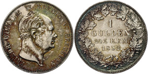 Hohenzolllern-Sigmaringen 1 Gulden, 1852, ... 