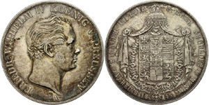 Prussia Double taler, 1845, Frederic Wilhelm ... 