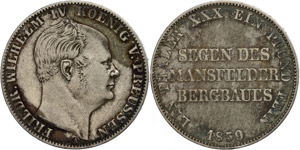 Prussia Mining thaler, 1859, Frederic ... 