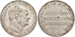 Prussia Thaler, 1859, Wilhelm IV., picture ... 