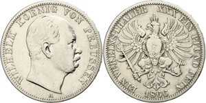 Prussia Thaler, 1866, Wilhelm I., picture ... 