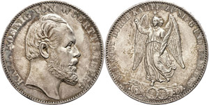 Württemberg Thaler, 1871, Karl, picture ... 