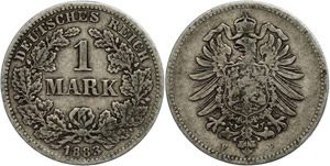 Kleinmünzen 1871-1922 1 Mark, 1883, kleiner ... 