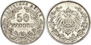 Kleinmünzen 1871-1922 50 Pfennig, 1898, ... 