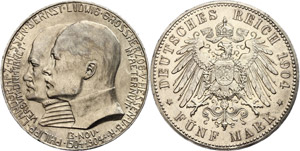 Hessen 5 Mark, 1904, Ernst Ludwig mit ... 