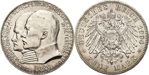 Hessen 5 Mark, 1904, Ernst Ludwig, 400. ... 