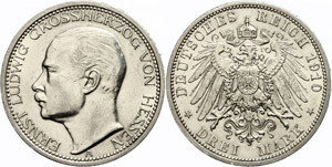 Hesse 3 Mark, 1910, Ernst Ludwig ... 