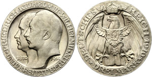 Prussia 3 Mark, 1910, university Berlin, Rf, ... 