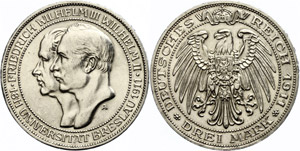 Prussia 3 Mark, 1911, to the centennial ... 