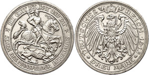 Preußen 3 Mark, 1915, Grafschaft Mansfeld, ... 