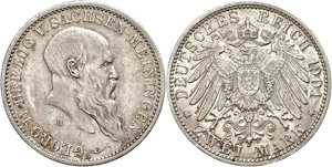 Sachsen-Meiningen 2 Mark, 1901, Georg II., ... 