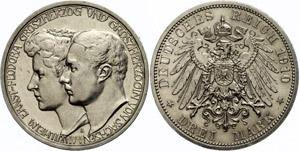 Sachsen-Weimar-Eisenach 3 Mark, 1910 A, ... 