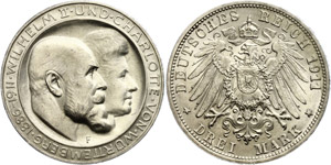 Württemberg 3 Mark, 1911, Wilhelm II. Zur ... 