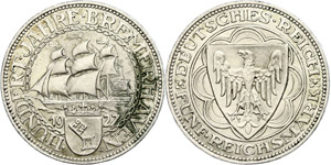Münzen Weimar 5 Reichsmark, 1926, 1000 ... 