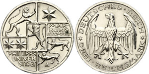 Münzen Weimar 3 Reichsmark, 1927 A, 400. ... 
