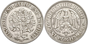 Münzen Weimar 5 Reichsmark, 1928, A, ... 