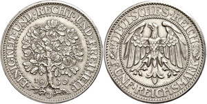 Coins Weimar Republic 5 Reichmark, 1930, J, ... 