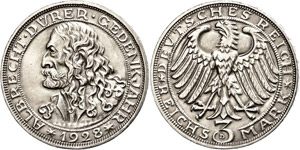 Coins Weimar Republic 3 Reichmark, 1928 D, ... 