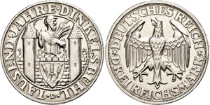 Münzen Weimar 3 Reichsmark, 1928 D, 1000 ... 