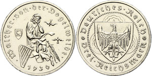 Münzen Weimar 3 Reichsmark, 1930 A, Zum ... 