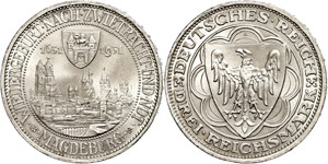 Münzen Weimar 3 Reichsmark, 1931 A, Zum ... 