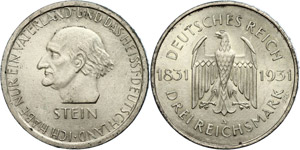 Coins Weimar Republic 3 Reichmark, 1931, ... 