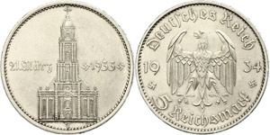 Münzen Drittes Reich 5 Reichsmark, 1934 E, ... 