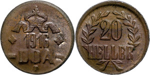 Coins German Colonies 20 lighter, 1916, ... 