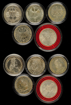 Münzen Bund ab 1946 5x5 Mark, 1952-1964, ... 