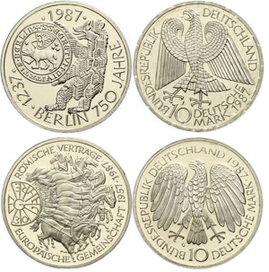 Münzen Bund ab 1946 10 Mark 750 Jahre ... 