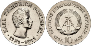 Münzen DDR 10 Mark, 1966, Zum 125. Todestag ... 