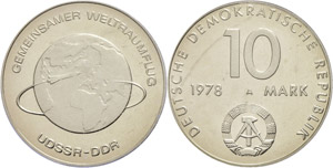 GDR 10 Mark, 1978 A, common world space ... 