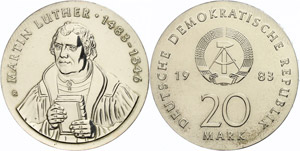 Münzen DDR 20 Mark, 1983, Zum 500. ... 