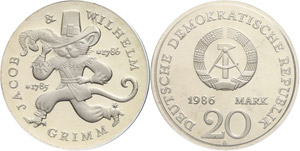 Münzen DDR 20 Mark, 1986 A, Zum 200. ... 