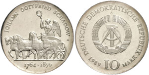 GDR 10 Mark, 1989 A, to the 225. birthday of ... 