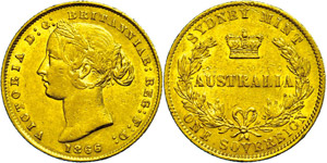 Australien Sovereign, 1866, Victoria, Fb. ... 