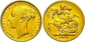 Australia Pound, 1875, Victoria, melbourne, ... 