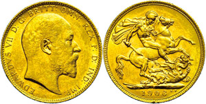 Australien Pound, 1906, Edward VII., Perth, ... 