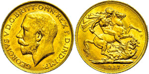 Australien Pound, 1917, George V., Perth, ... 