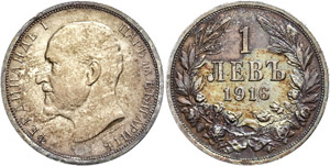 Bulgaria 1 Lev, 1916, 835er silver, 5, 05 g, ... 