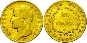 France 20 Franc, Gold, 1806, Napoleon, ... 