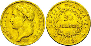 France 20 Franc, Gold, 1812, Napoleon, ... 